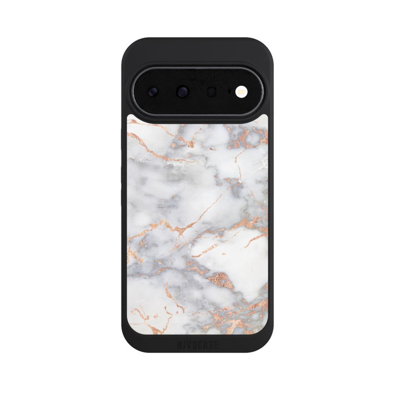 Pixel 11 NIVOpure Weißer und goldener Marmorlook