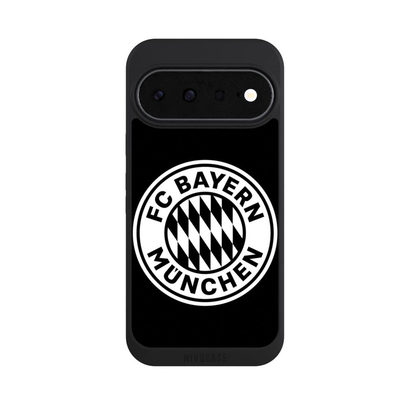Pixel 11 NIVOpure Klassisches FCB Logo Klein - Weiß auf Schwarz