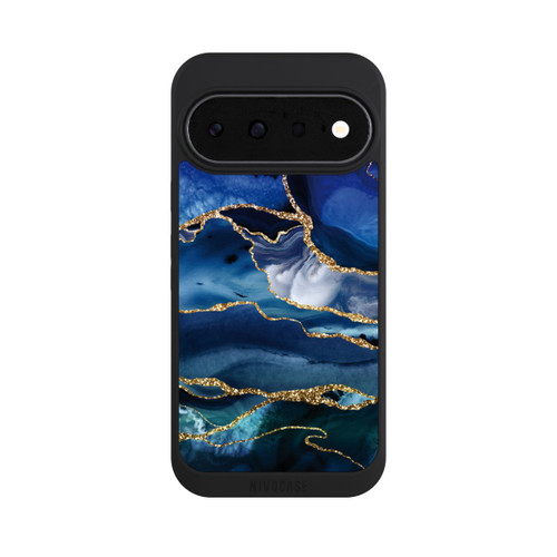 Google Pixel 11 NIVOpure  Blauer Marmor Gold Glitzer Look