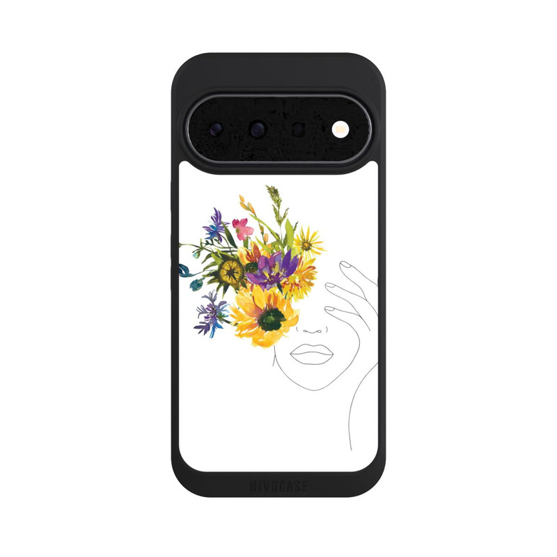 Pixel 11 NIVOpure Line Art Frau Sonnenblumen