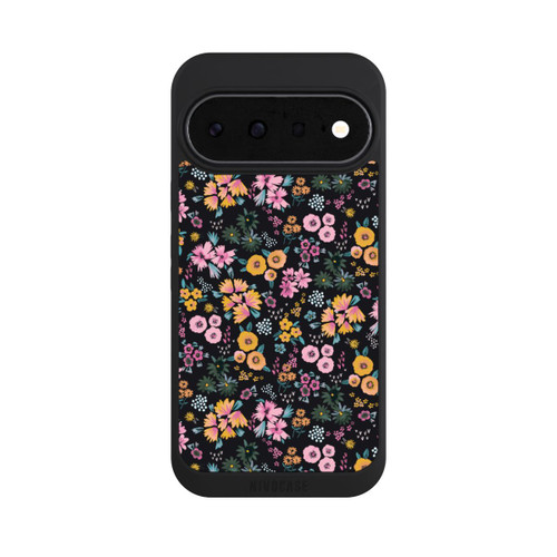 Google Pixel 11 NIVOpure Kleine bunte Blumen Schwarz 2