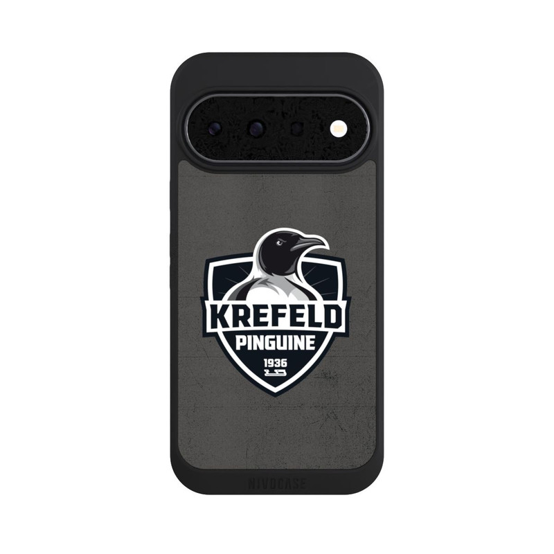Pixel 11 NIVOpure Krefeld Pinguine Logo Schwarz und Weiß