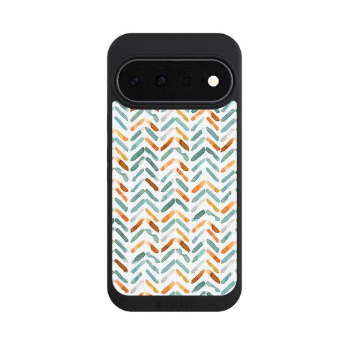 Google Pixel 11 NIVOpure Elegantes Herbstchevron Blau Orange