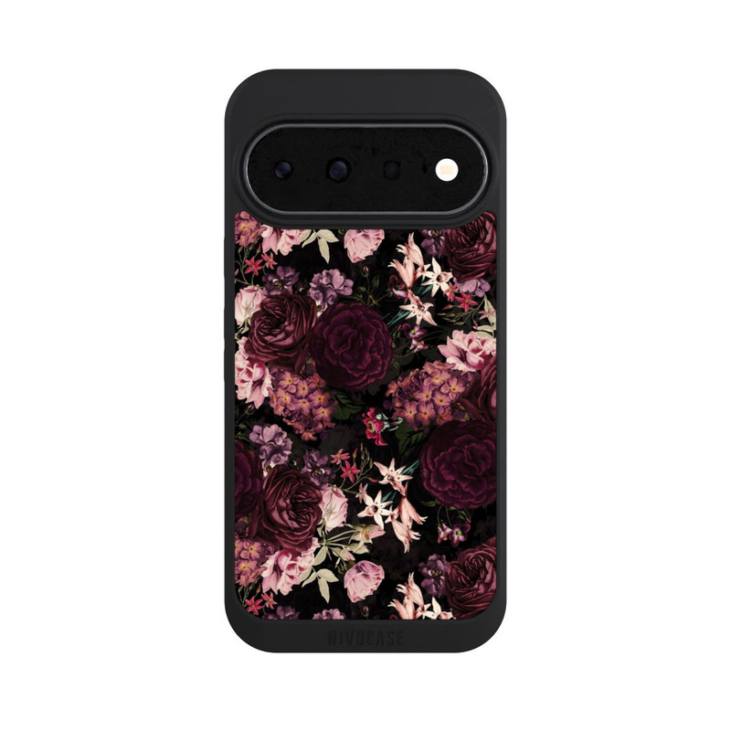 Pixel 11 NIVOpure Blumentapete dunkelviolett