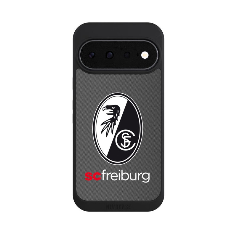 Pixel 11 NIVOpure Carbon Hell Hintergrund mit dem Schriftzug SC Freiburg
