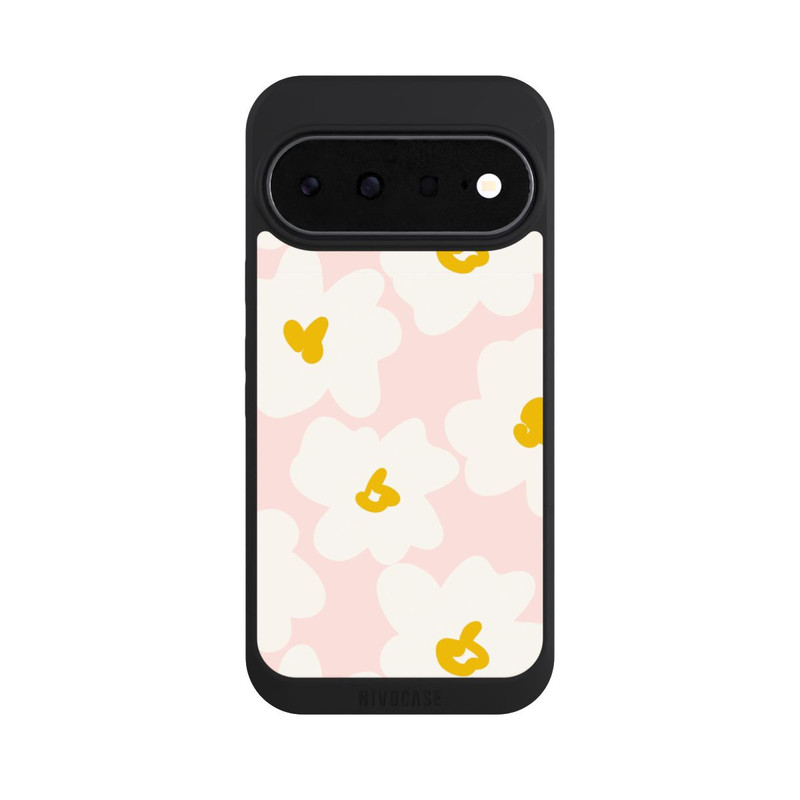 Pixel 11 NIVOpure Retro Blumenwand Gänseblümchen Aprikose
