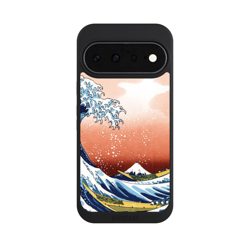 Pixel 11 NIVOpure Kanagawa Welle Mit Rotem Hintergrund