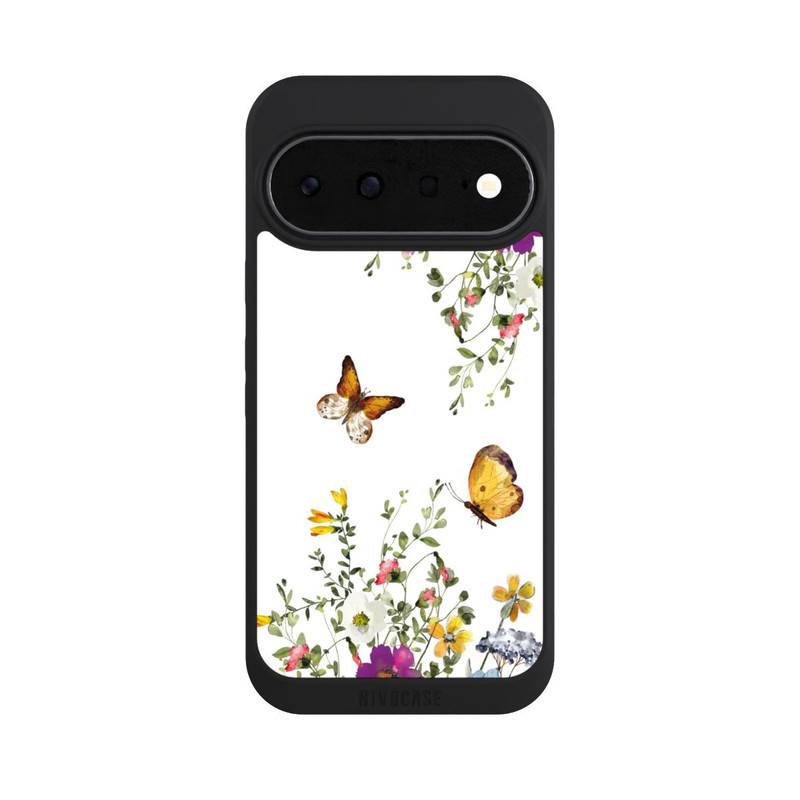 Pixel 11 NIVOpure Schmetterlinge und bunte Blumen