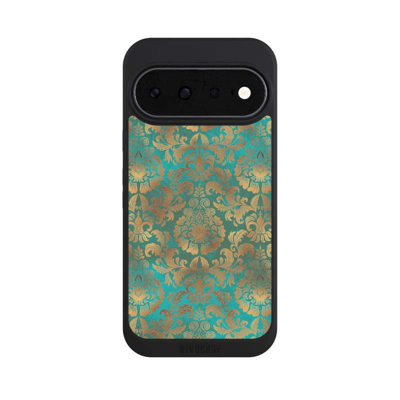 Pixel 11 NIVOpure Damasttapete Türkis