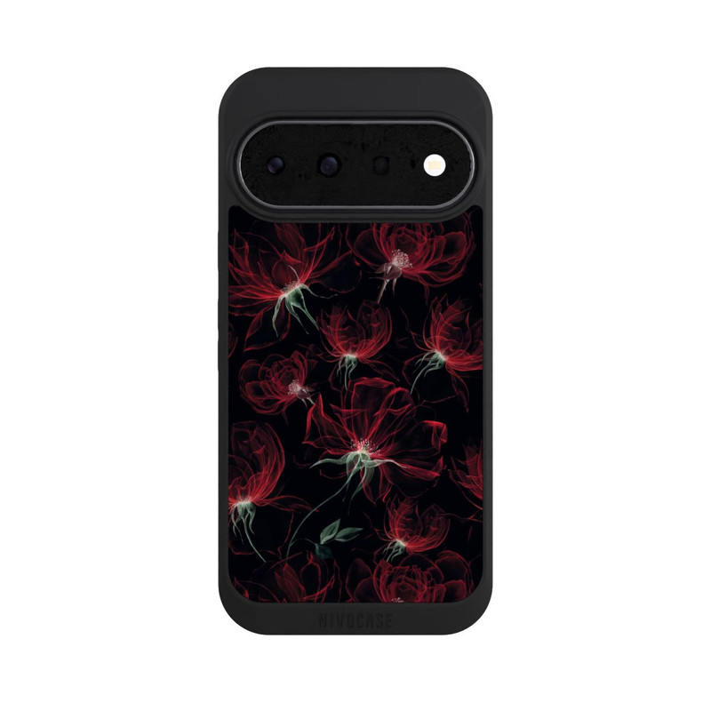 Pixel 11 NIVOpure Tapete mit roten Blumen