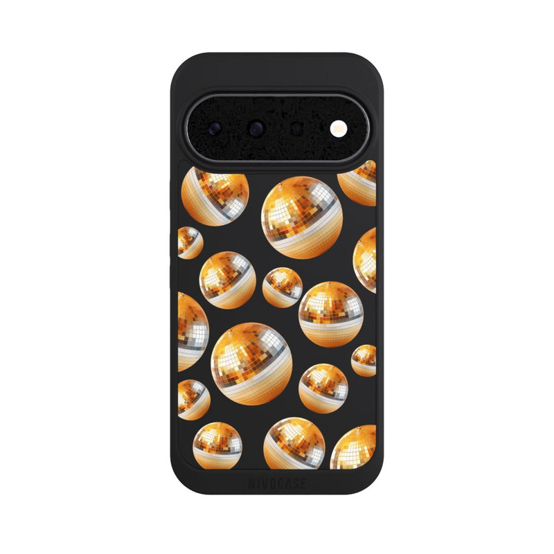 Pixel 11 NIVOpure Discokugel Party Gold Orange Transparent mit KI