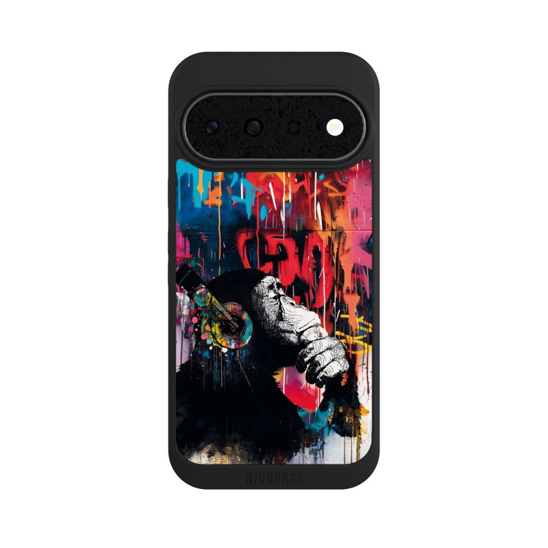 Pixel 11 NIVOpure Affe Stereo Kopfhörer Graffiti Street Art Blau