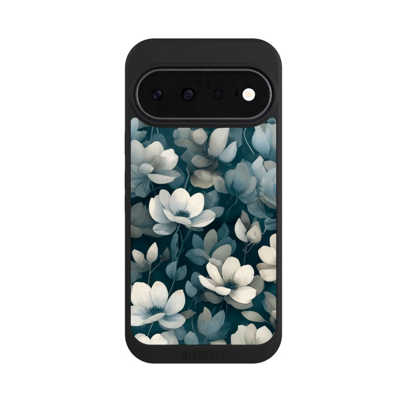 Pixel 11 NIVOpure Petrolfarbene Negativblumen mit KI