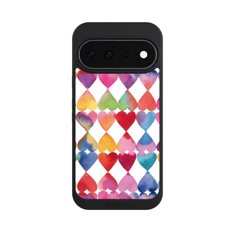 Pixel 11 NIVOpure Colorful Watercolor Hearts Pattern