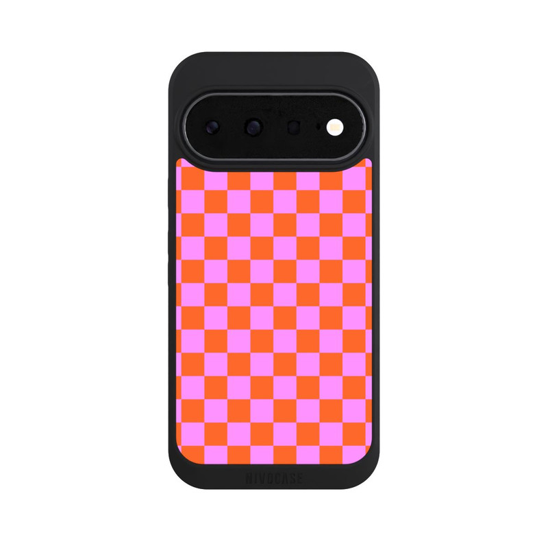 Pixel 11 NIVOpure Checked Pattern Orange Pink Small Squares