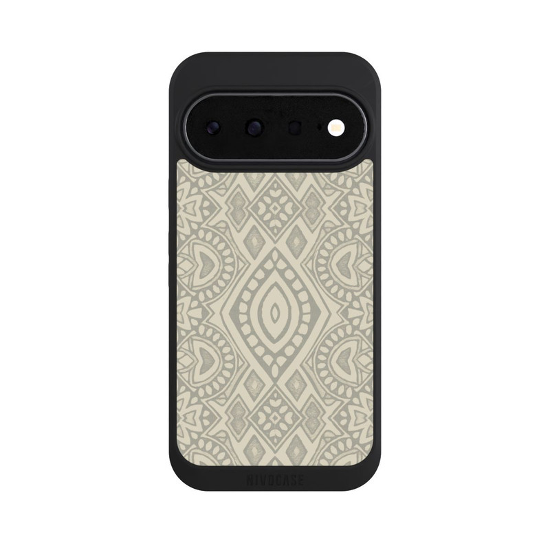 Pixel 11 NIVOpure Boho Geometric Mosaic Pattern Neutral Grey and Beige