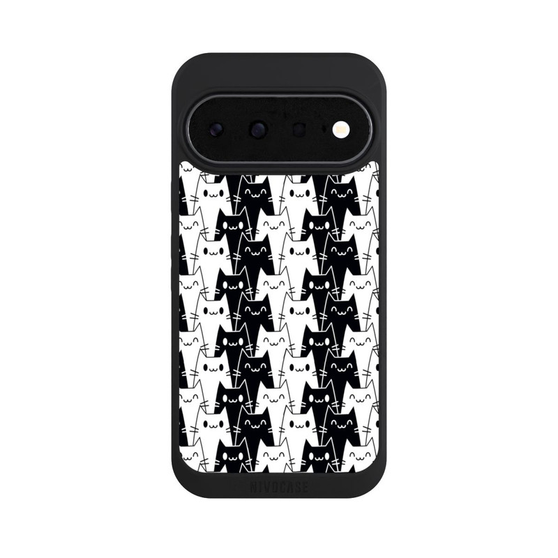 Pixel 11 NIVOpure Katzentapete Schwarz Weiß