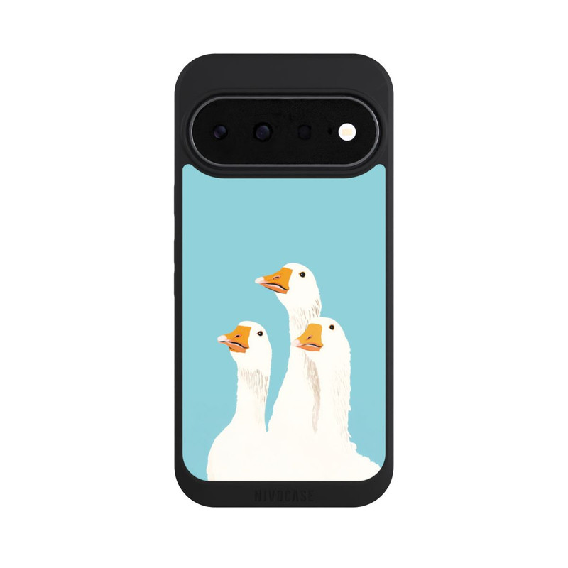 Pixel 11 NIVOpure Drei Gänse Hellblau mit KI