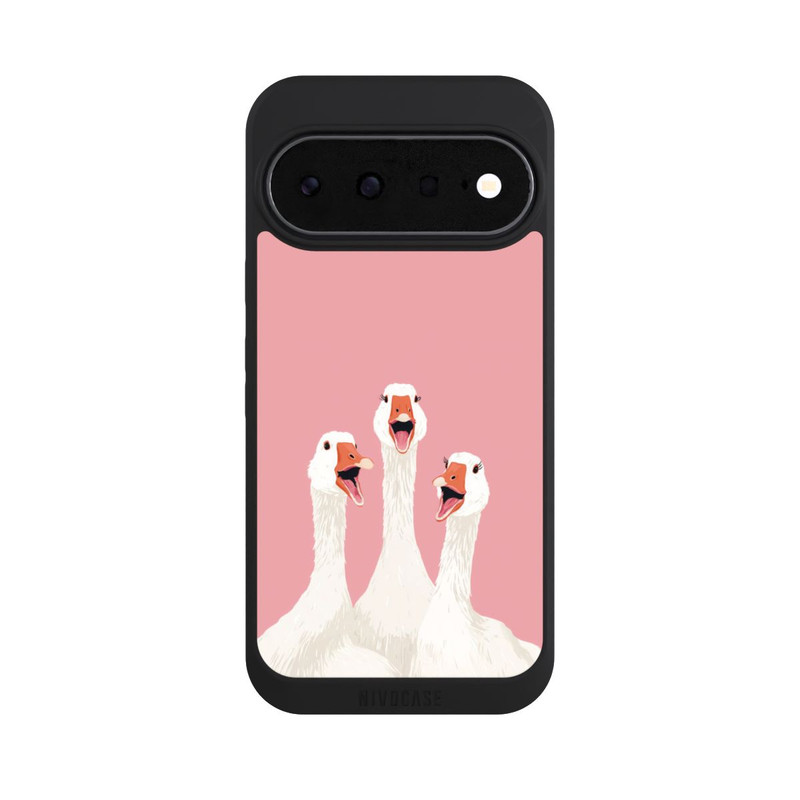Pixel 11 NIVOpure Drei Gänse Rosa mit KI