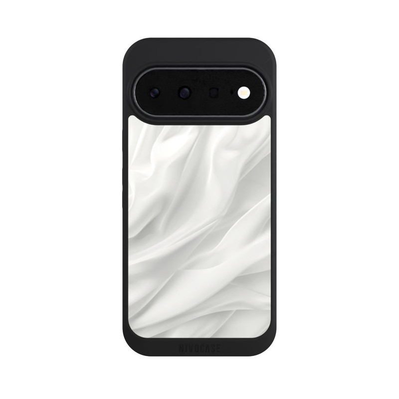 Pixel 11 NIVOpure Weiße Seidenmatte Textur mit KI