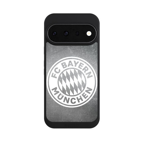 Google Pixel 11 Pro NIVOpure Klassisches FCB Logo Klein - Weiß auf Metalllook