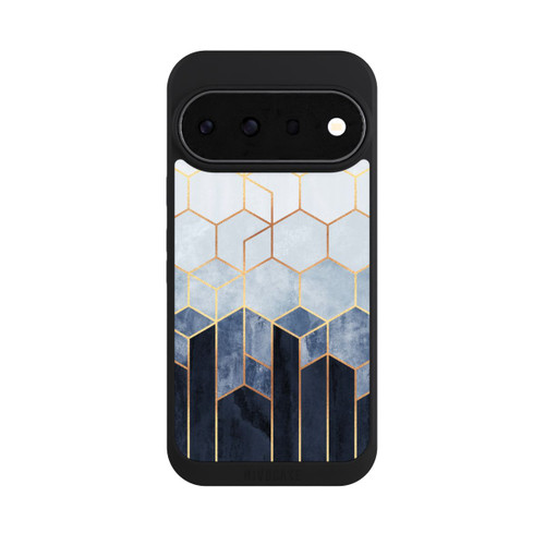 Google Pixel 11 Pro NIVOpure Soft Blue Hexagons Gold Print