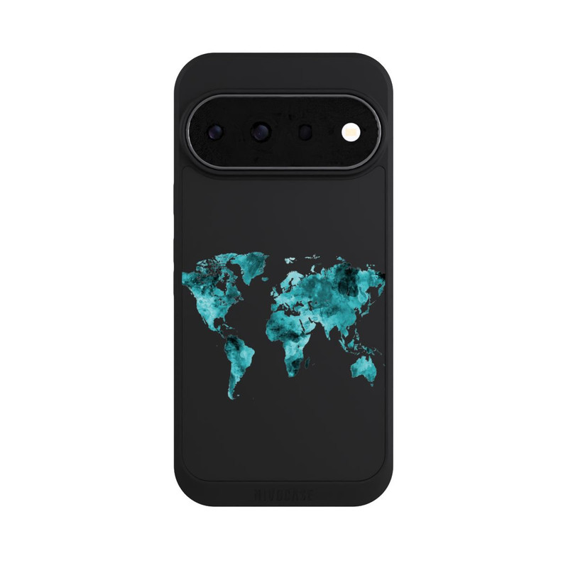 Pixel 11 Pro NIVOpure Carte du monde Teal Transparent