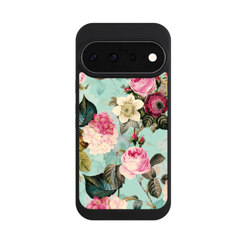 Pixel 11 Pro NIVOpure Roses en papier peint turquoise