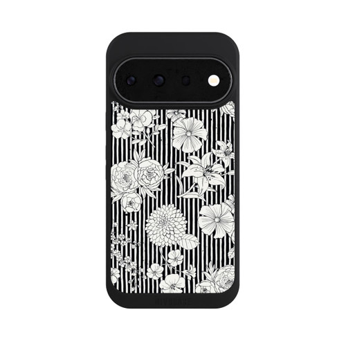 Google Pixel 11 Pro NIVOpure Fleurs et rayures noir et blanc