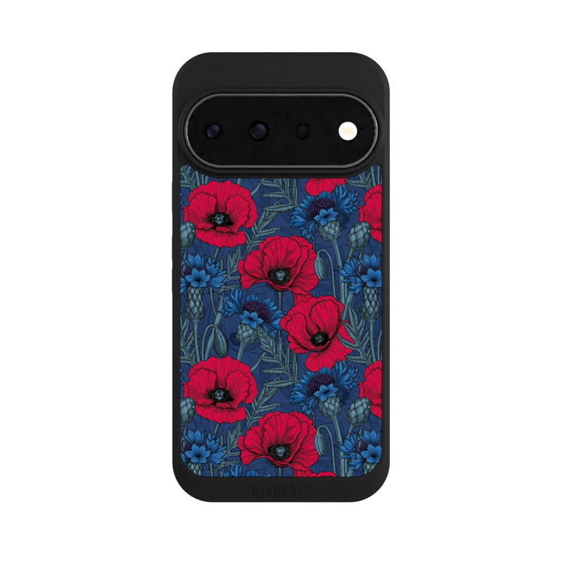 Pixel 11 Pro NIVOpure Mohnblumen und Kornblumen auf Blau