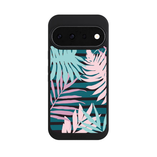 Google Pixel 11 Pro NIVOpure Feuilles de jungle pastel rose sarcelle