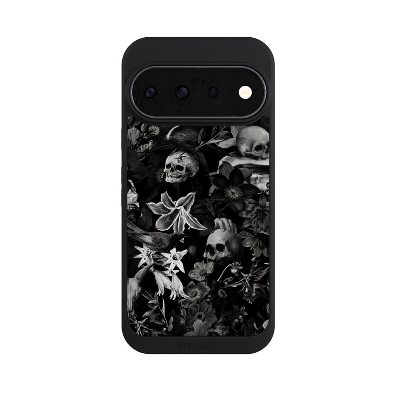 Pixel 11 Pro NIVOpure Crânes et fleurs sur fond noir