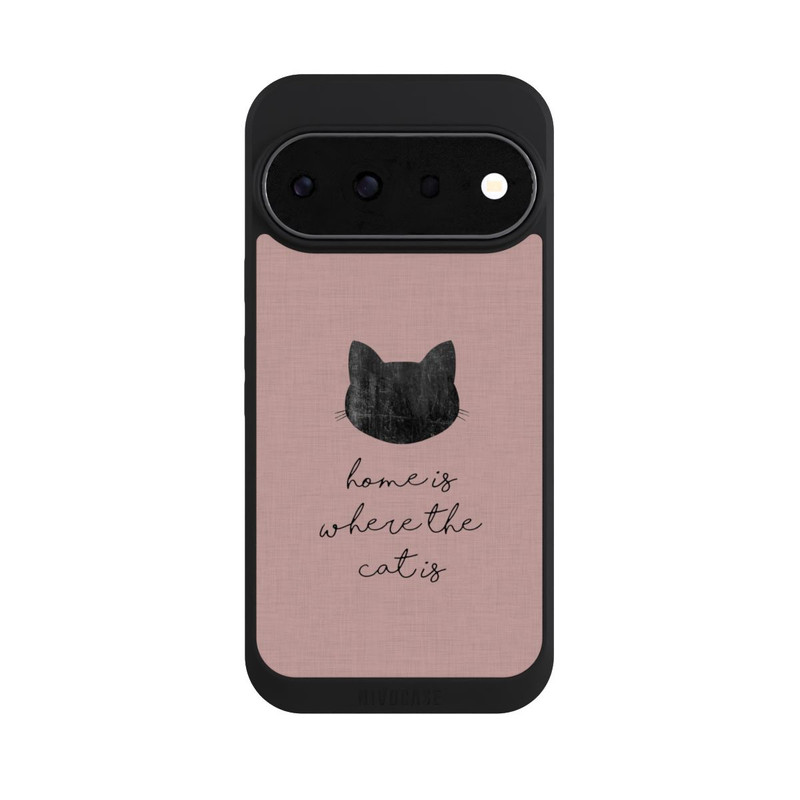 Pixel 11 Pro NIVOpure Home Is Where The Cat Is - Noir sur rose