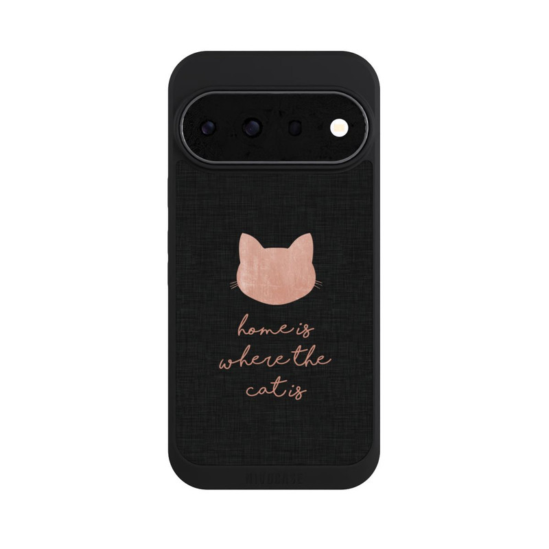 Pixel 11 Pro NIVOpure Home Is Where The Cat Is - Rosa auf Schwarz 