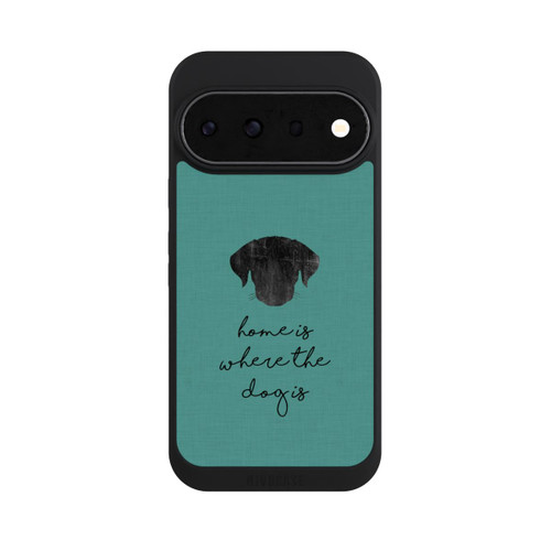 Google Pixel 11 Pro NIVOpure Home Is Where The Dog Is - Noir sur turquoise