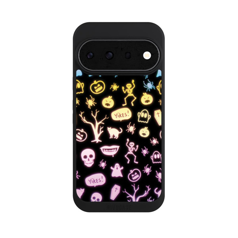 Pixel 11 Pro NIVOpure Neon Halloween Aufkleber Schwarzer Hintergrund