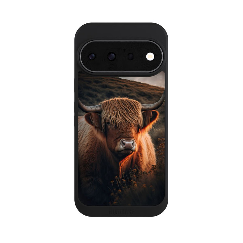 Pixel 11 Pro NIVOpure Hochland Rind mit großen Hörnern mit KI
