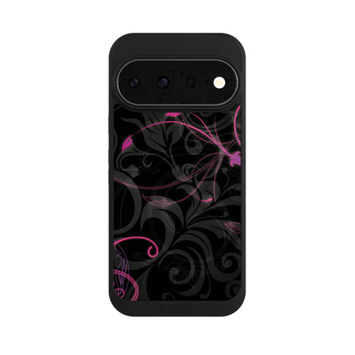 Google Pixel 11 Pro NIVOpure Schwarze und rosa Herbstblumen