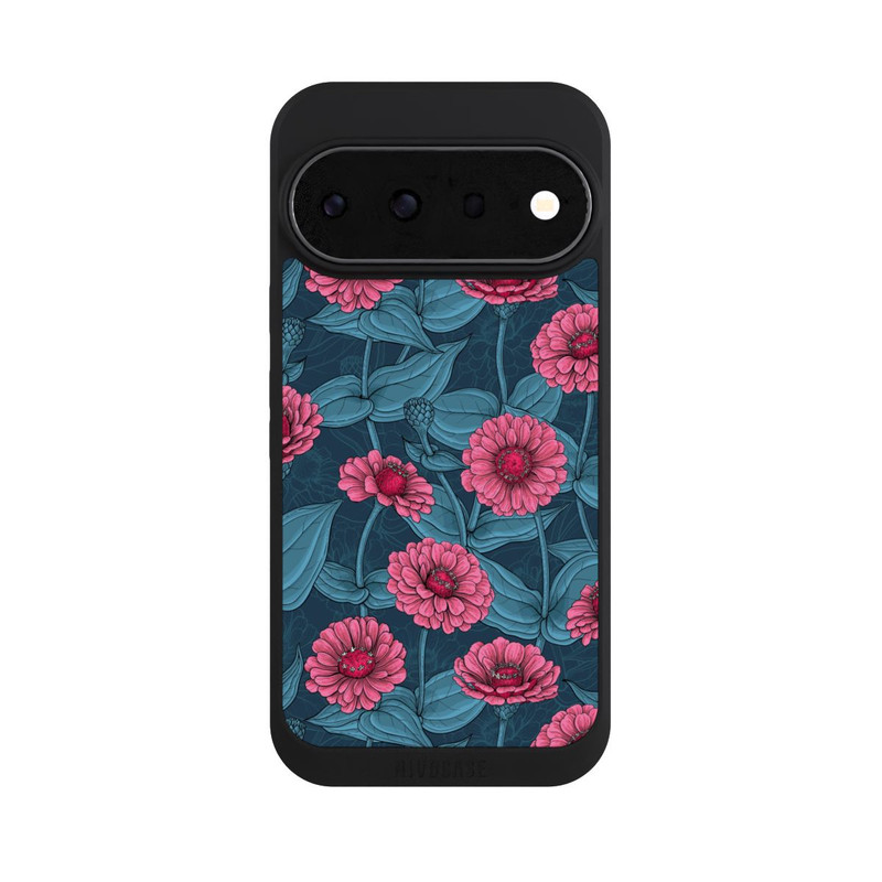 Pixel 11 Pro NIVOpure Rosa Blumen auf Blauem Hintergrund