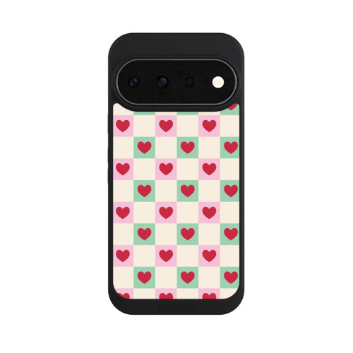 Google Pixel 11 Pro NIVOpure Karomuster Herzen Rosa und Grün Valentinstag