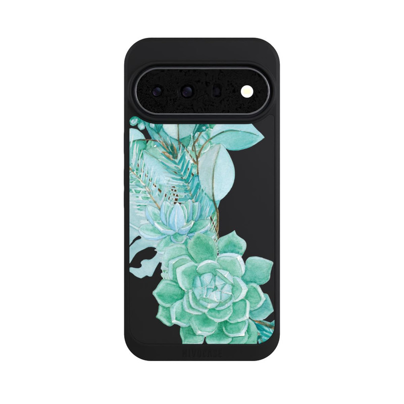 Pixel 11 Pro XL NIVOpure Fleurs Vertes Menthes Transparent