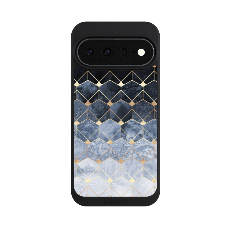 Pixel 11 Pro XL NIVOpure Blaue Sechsecke und Diamanten Golddruck
