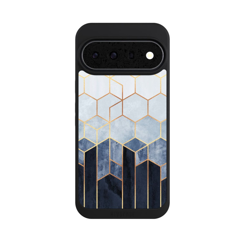 Pixel 11 Pro XL NIVOpure Blauer Farbverlauf Sechsecke Golddruck