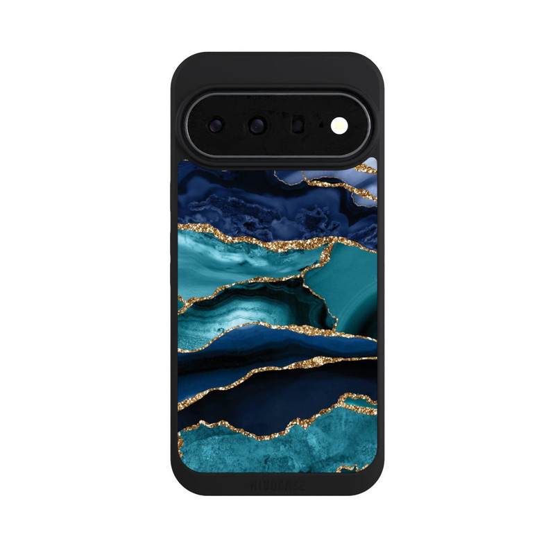 Pixel 11 Pro XL NIVOpure Dark and Light Blue Marble Gold Glitter Look