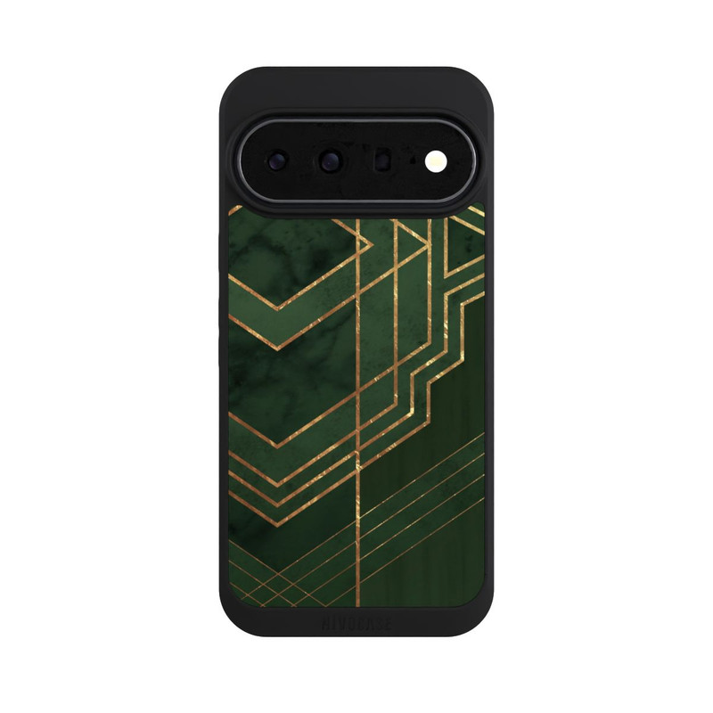 Pixel 11 Pro XL NIVOpure Dunkelgrün gemustert Goldene Streifen