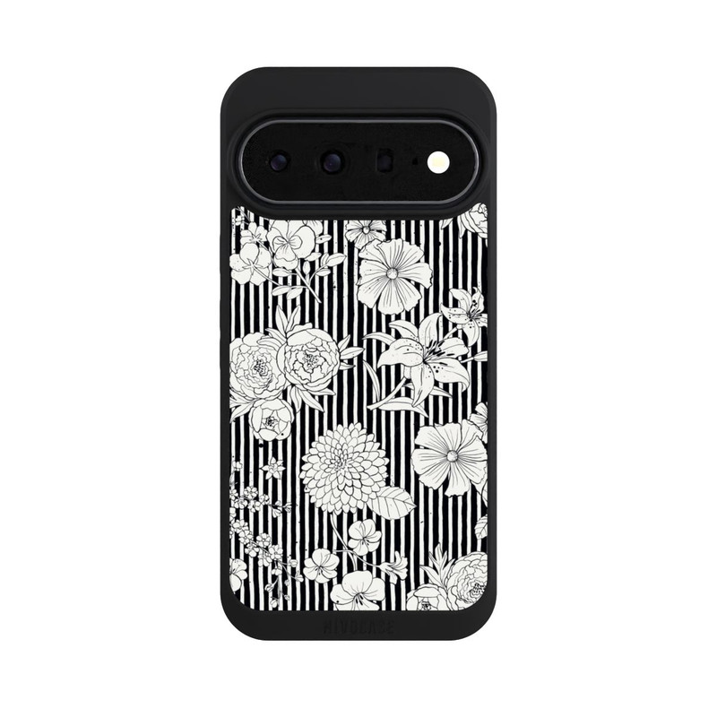 Pixel 11 Pro XL NIVOpure Blumen und Streifen Schwarz und Weiß
