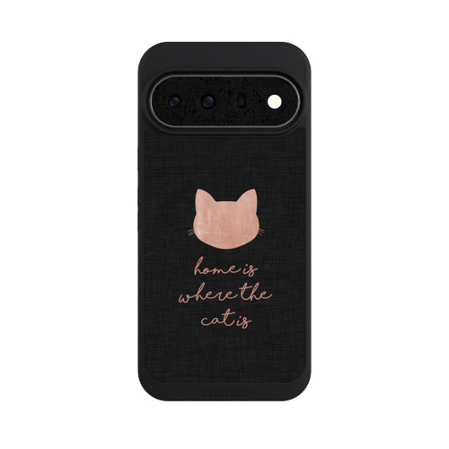 Google Pixel 11 Pro XL NIVOpure Home Is Where The Cat Is - Rose sur noir 