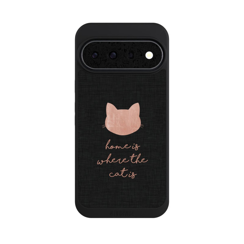 Pixel 11 Pro XL NIVOpure Home Is Where The Cat Is - Rosa auf Schwarz 