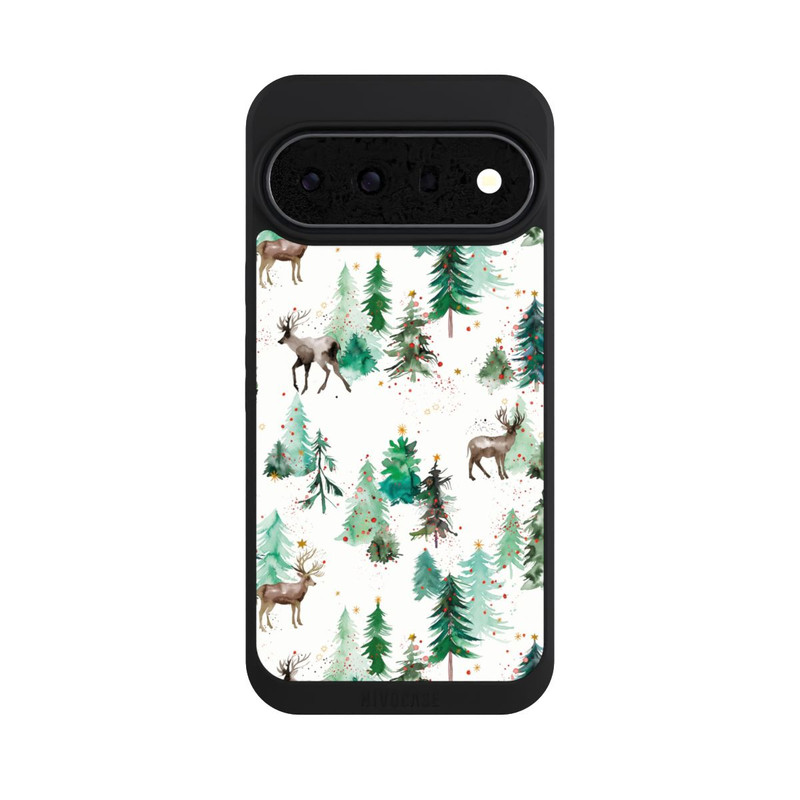 Pixel 11 Pro XL NIVOpure Hirsche und Winterweihnachtsbäume