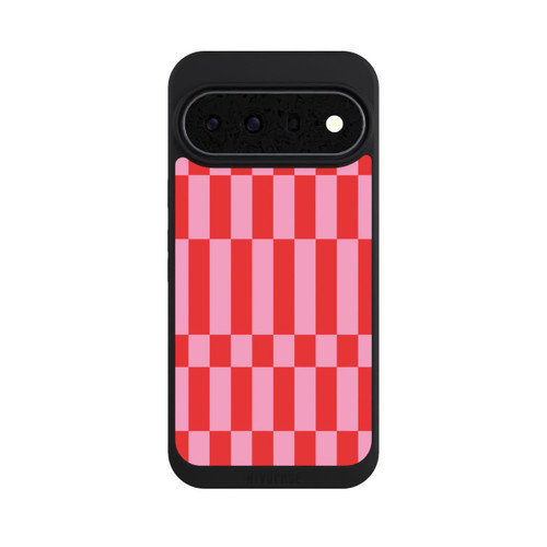 Google Pixel 11 Pro XL NIVOpure Checked Abstract Bold Coral Red and Pink Color Block